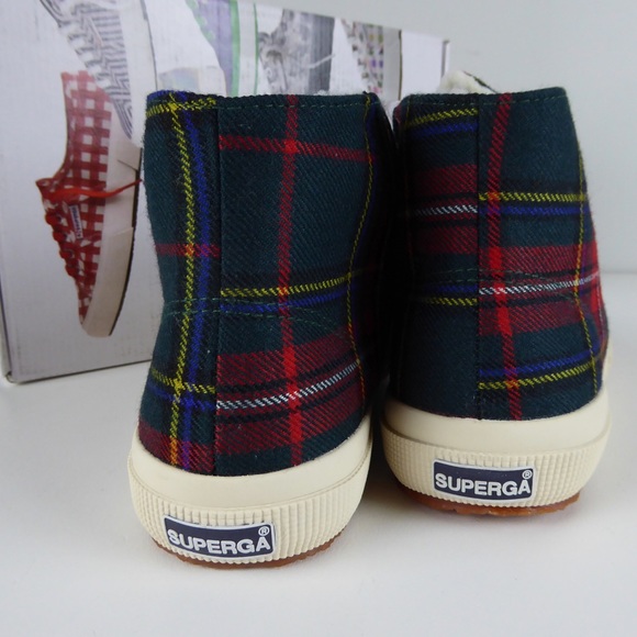 Superga Tartan Plaid Fleece Lined High Top Sneaker - Picture 4 of 8